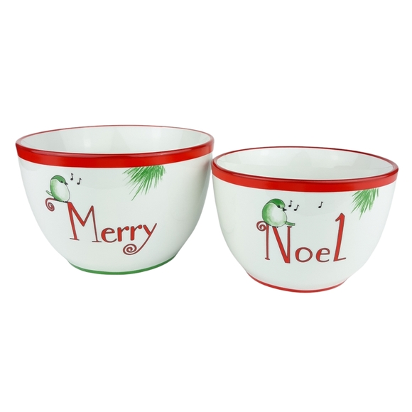Everyday White Porcelain Merry Noel Nesting Bowls Replacements - Picture 13 of 15